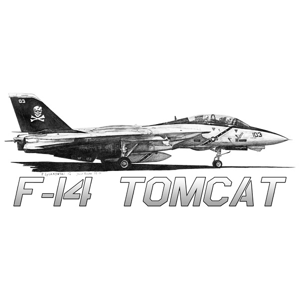 F-14 Tomcat pencil drawing T-shirt